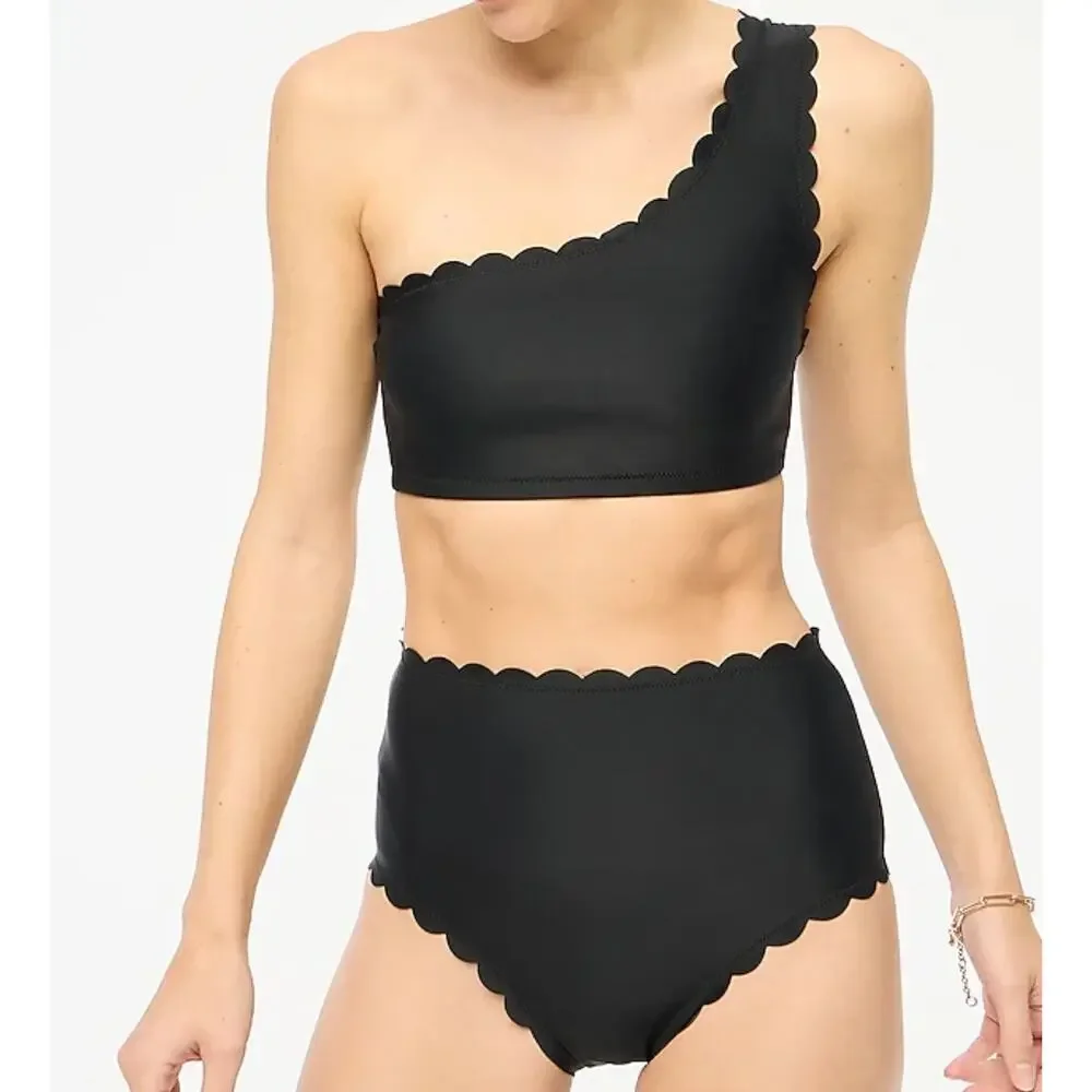 J. Crew Factory High-Rise Scalloped Bikini Bottom Size XXS NWT